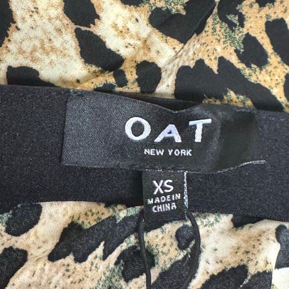 New OAT New York Revolve Leopard Satin Pull-On Midi Skirt Women's XS - Picture 5 of 10